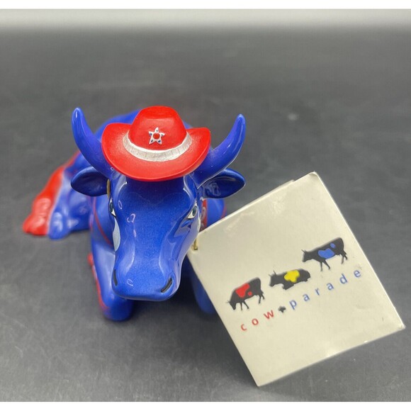 VTG Even Cowgirls Get The Blues 2001 Cows On Parade Ceramic Figurine #9180 NEW! - Picture 5 of 6